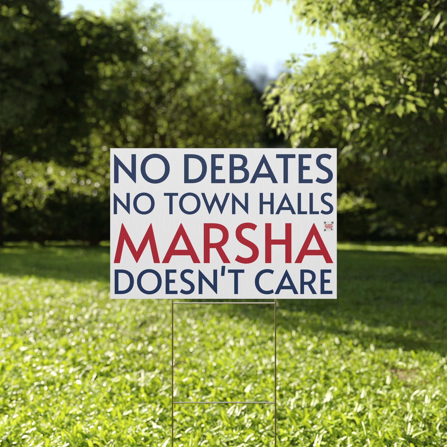 "No Debates, No Town Halls" Yard Sign | Anti-Marsha Blackburn TN 2026