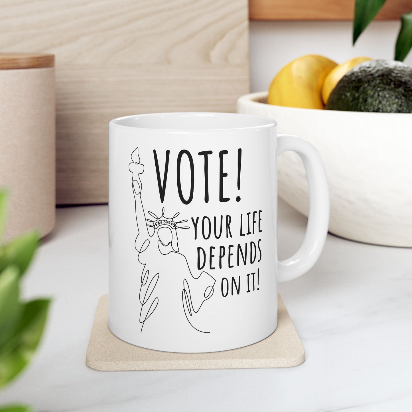 Statue of Liberty 'Vote!' Coffee Mug — TN Governor Election 2026 | Political Ceramic Mug