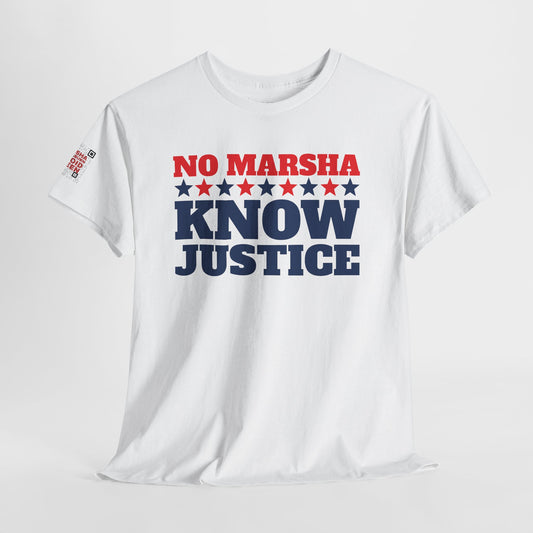 "No Marsha, Know Justice" Anti-Marsha Blackburn T-Shirt | TN Governor Election 2026