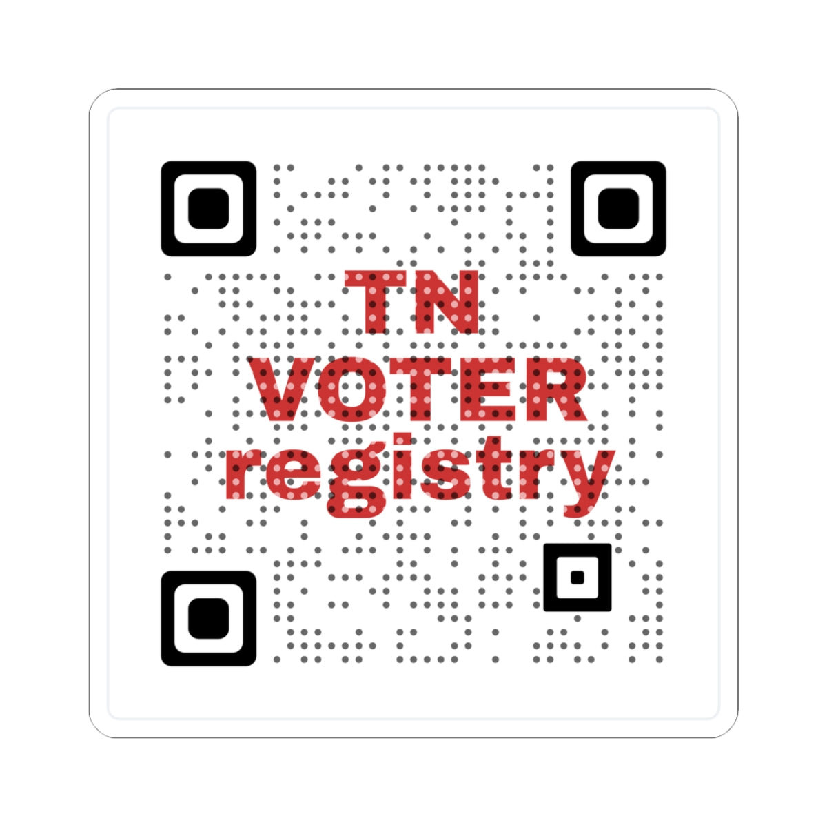 TN Voter Registry QR Sticker — Tennessee Voter Registration QR Code Sticker
