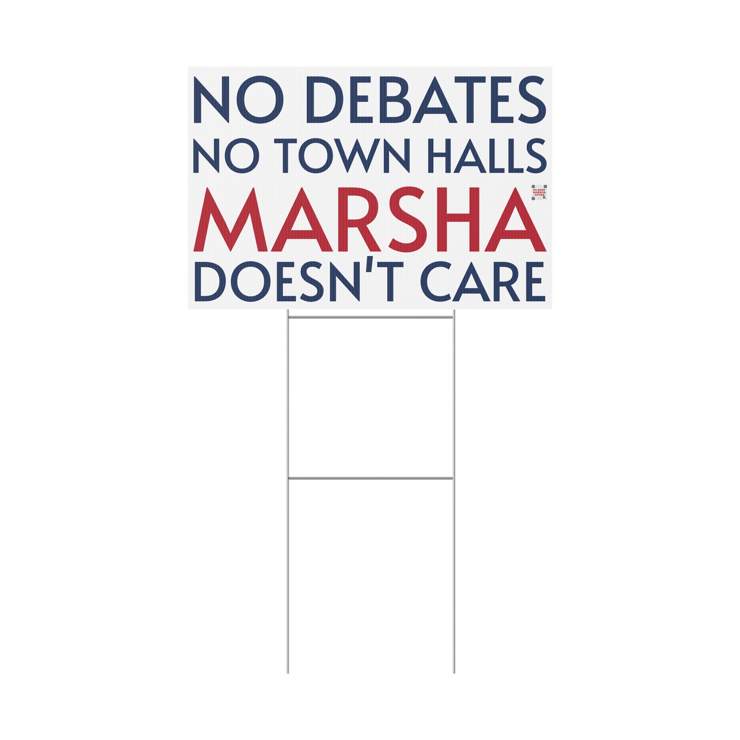 "No Debates, No Town Halls" Yard Sign | Anti-Marsha Blackburn TN 2026