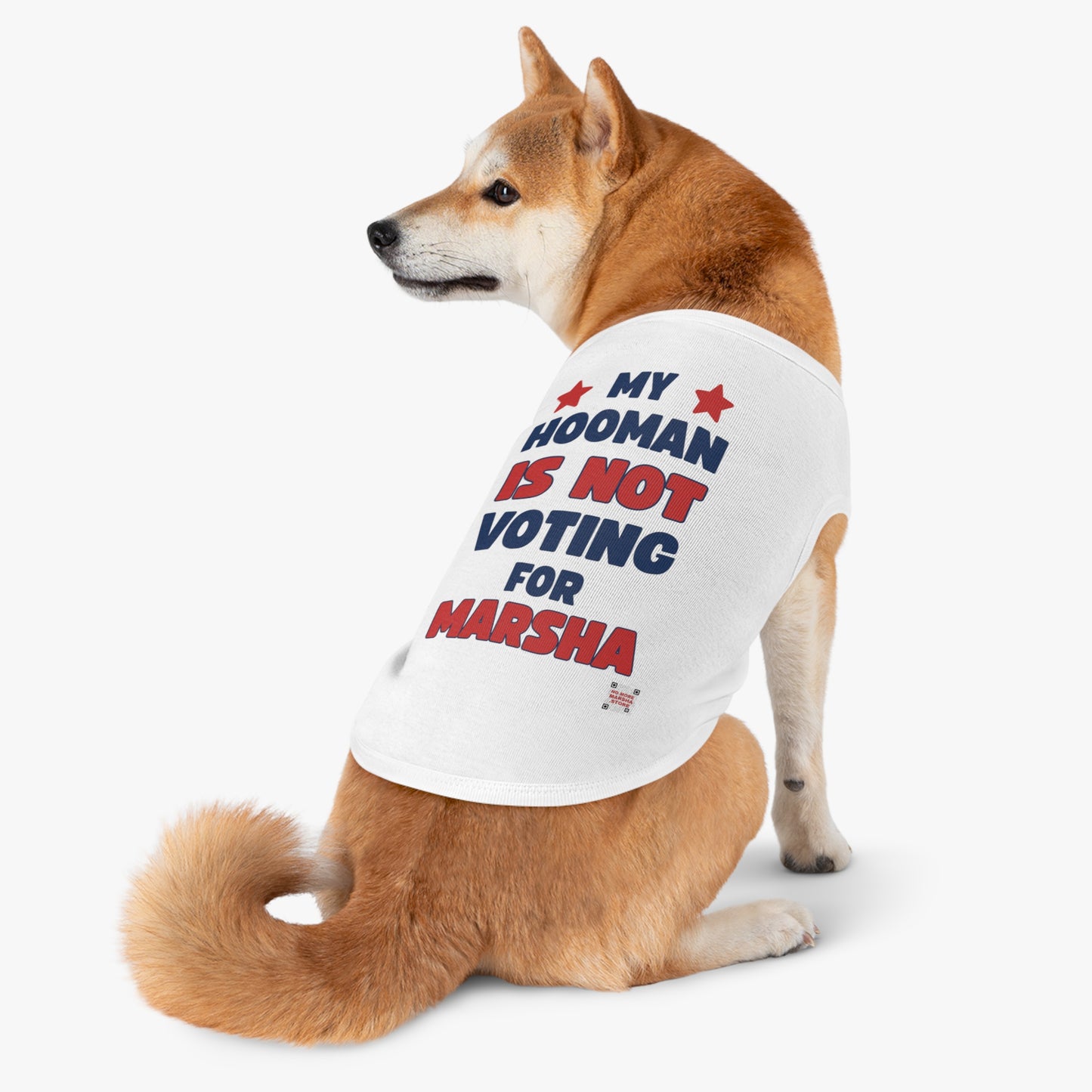 "My Hooman is Not Voting for Marsha" Anti-Marsha Blackburn Dog Tank Top – TN 2026