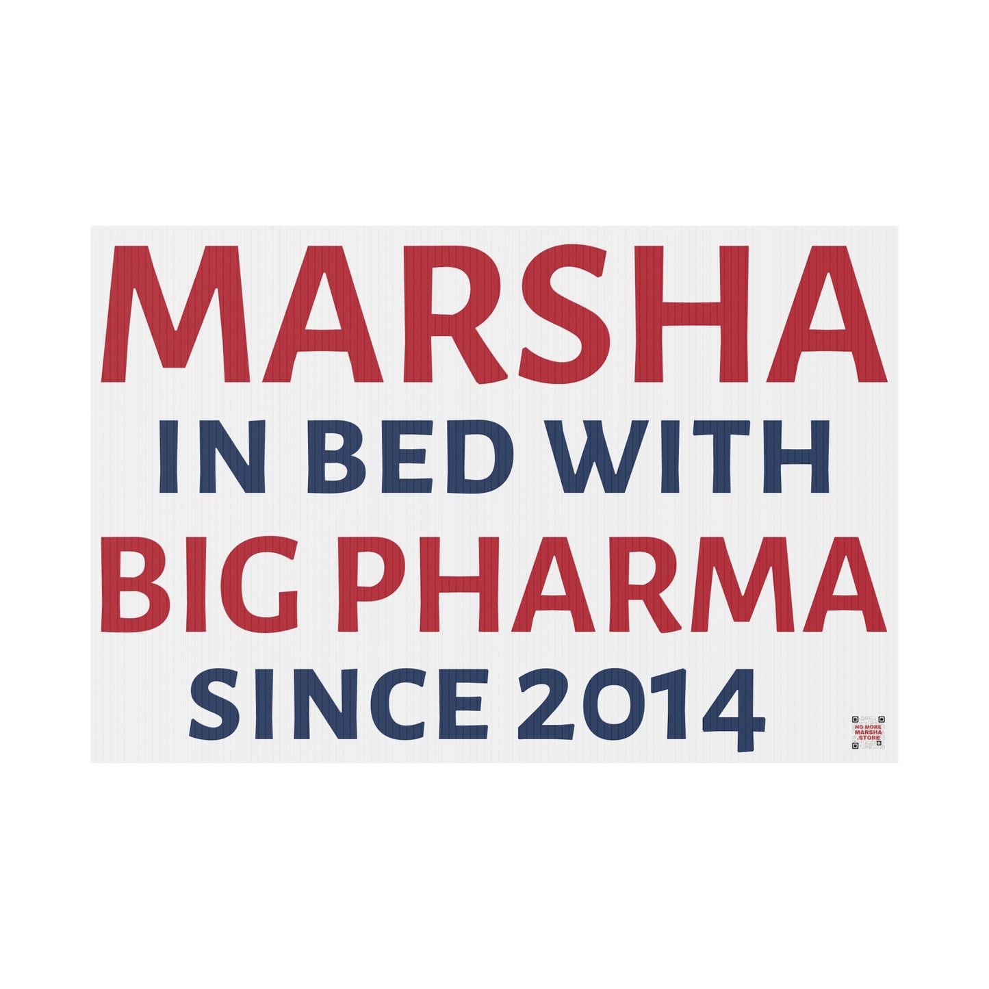 "Marsha in Bed with Big Pharma" Yard Sign | Anti-Marsha Blackburn TN 2026