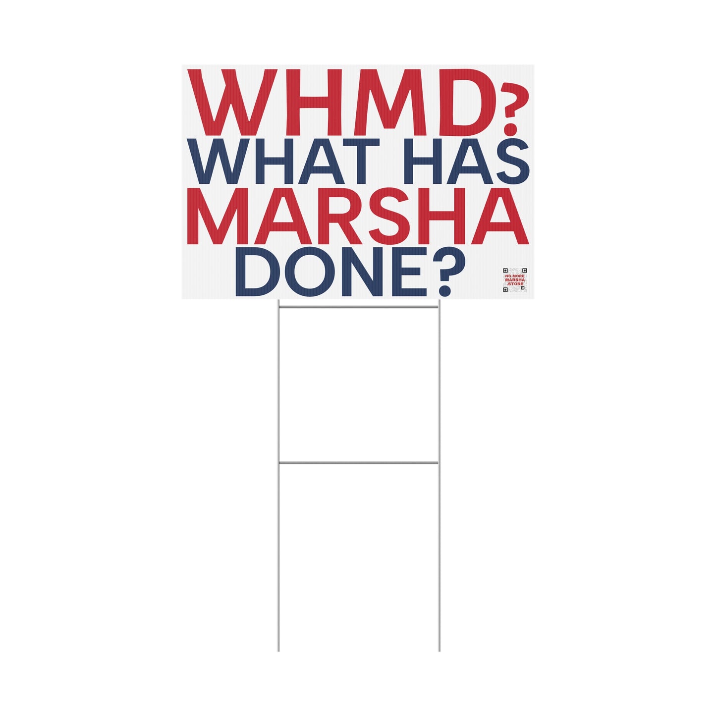 "WHMD? What Has Marsha Done?" Yard Sign | Anti-Marsha Blackburn TN 2026