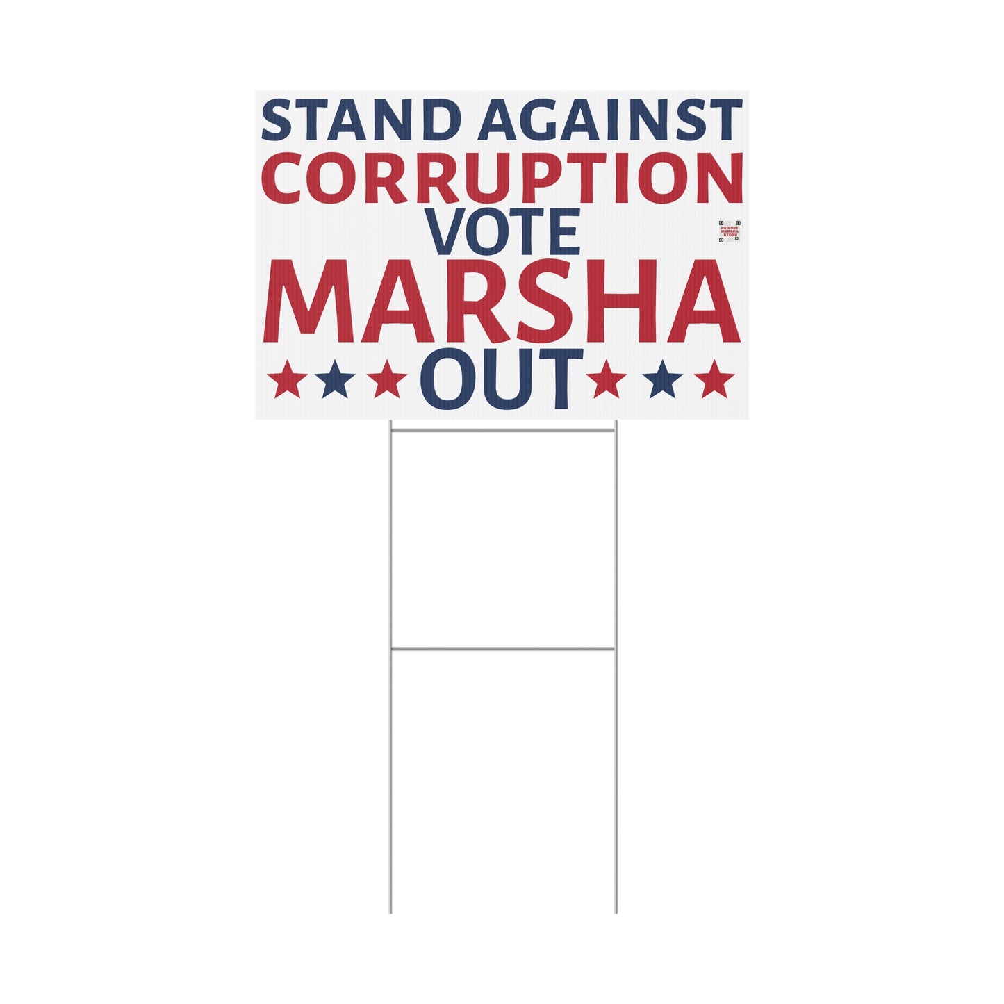 "Stand Against Corruption, Vote Marsha Out" Yard Sign | Anti-Marsha Blackburn TN 2026