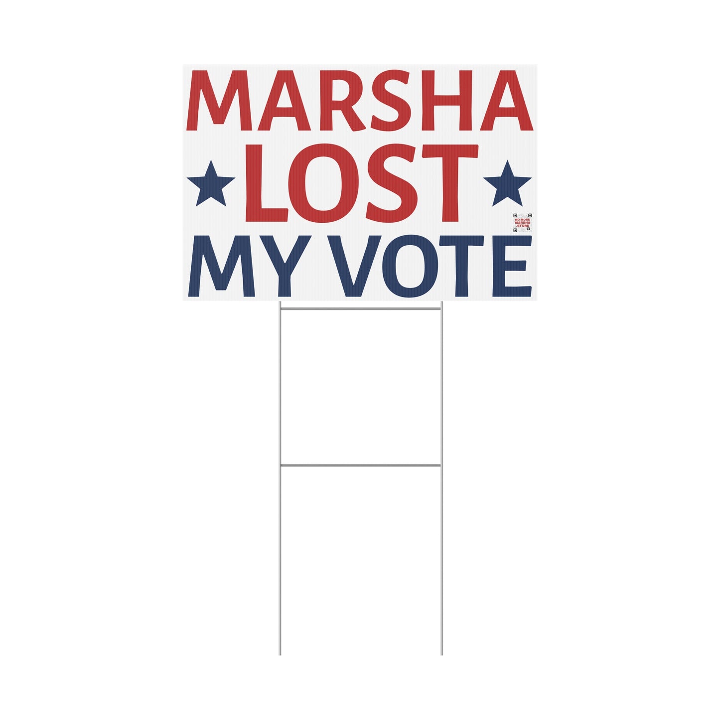 "Marsha Lost My Vote" Yard Sign | Anti-Marsha Blackburn TN 2026 Election
