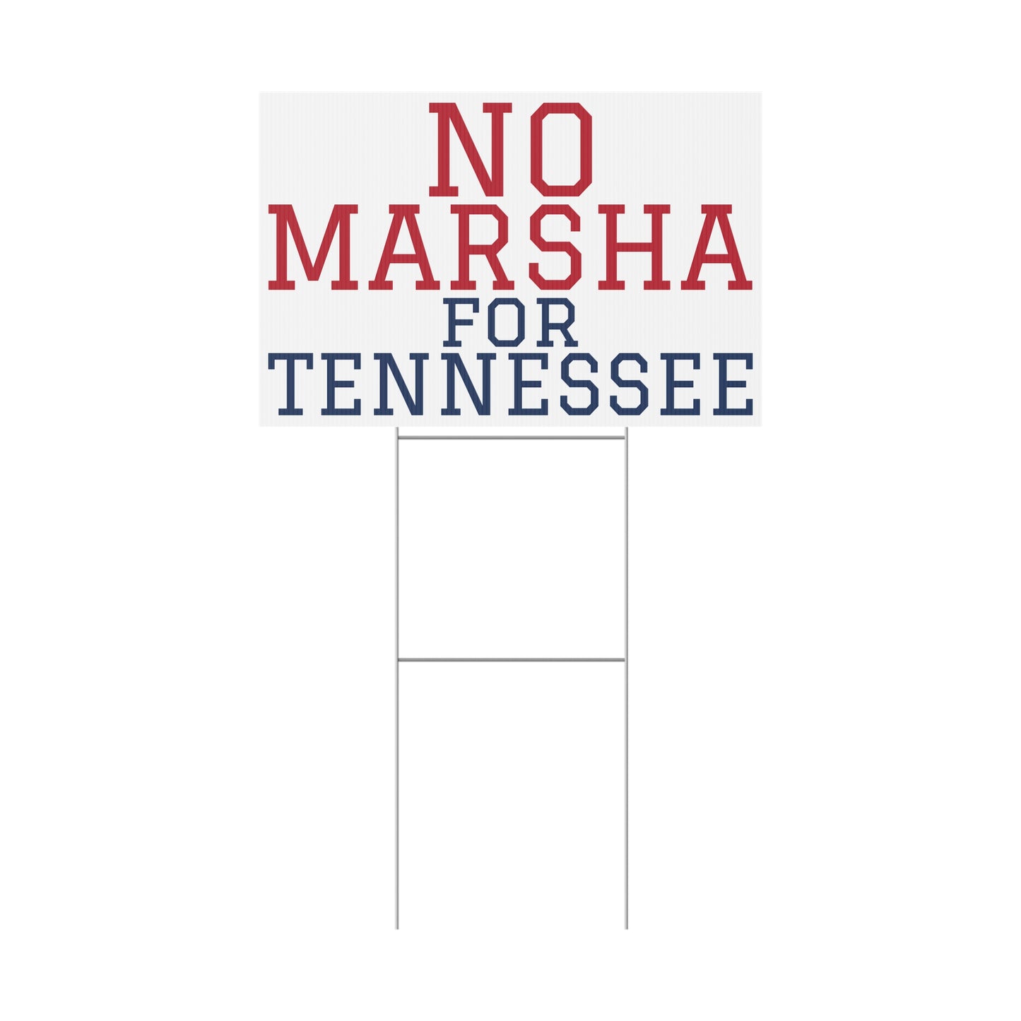"No Marsha for Tennessee" Yard Sign | Anti-Marsha Blackburn TN 2026 Election