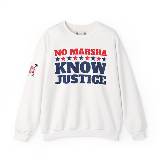 "No Marsha, Know Justice" Anti-Marsha Blackburn Sweatshirt | TN Governor Election 2026