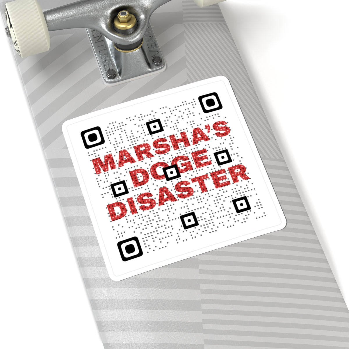 Kiss-Cut Sticker — "Marsha's Doge Disaster" QR Code Design