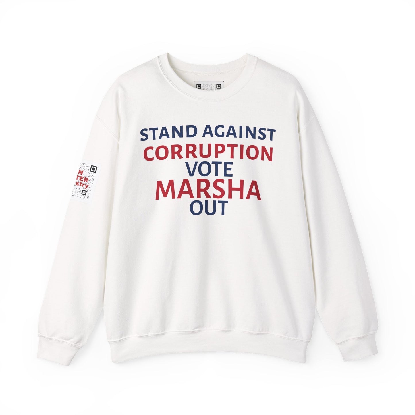 "Stand Against Corruption, Vote Marsha Out" Anti-Marsha Blackburn Sweatshirt | TN 2026