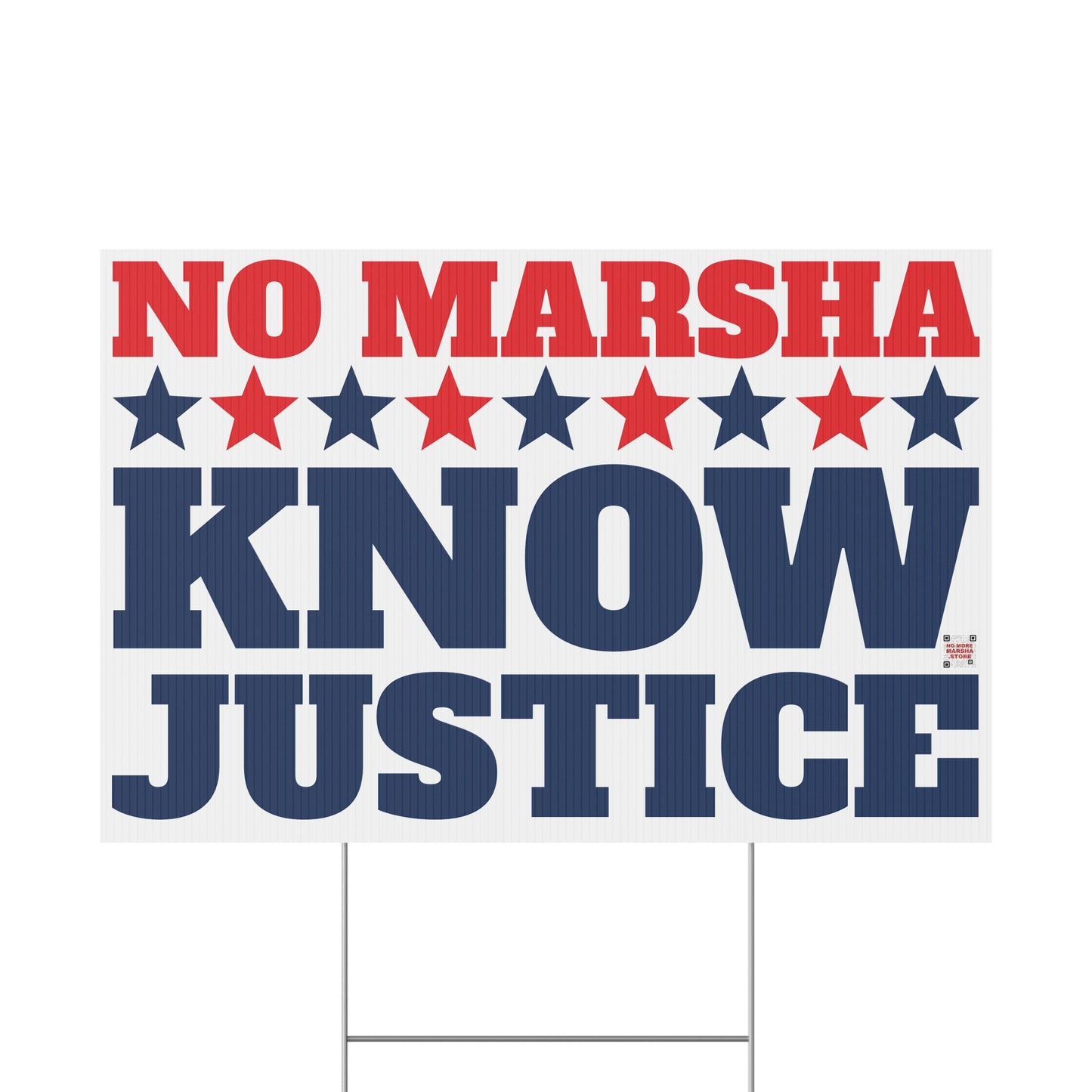 "No Marsha, Know Justice" Yard Sign | Anti-Marsha Blackburn TN 2026 Election