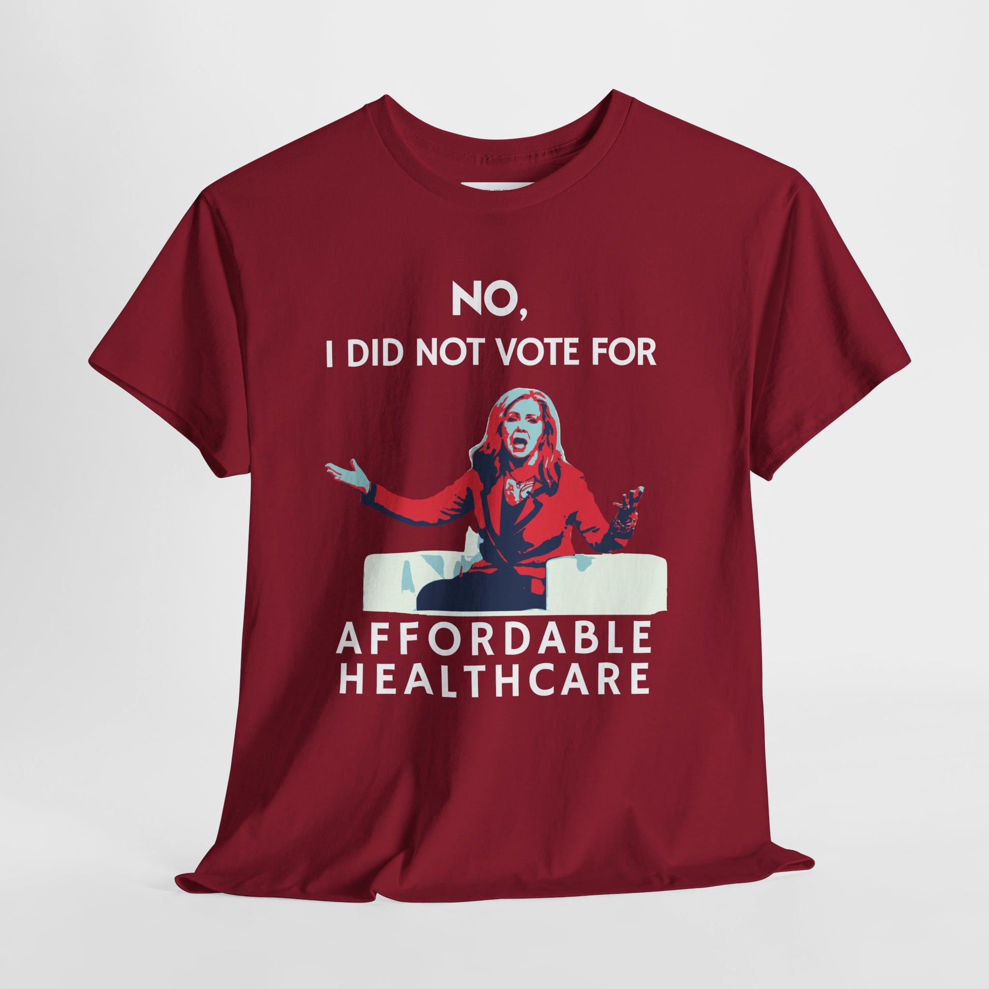 Red  t-shirt with a Marsha Blackburn graphic and  white text.