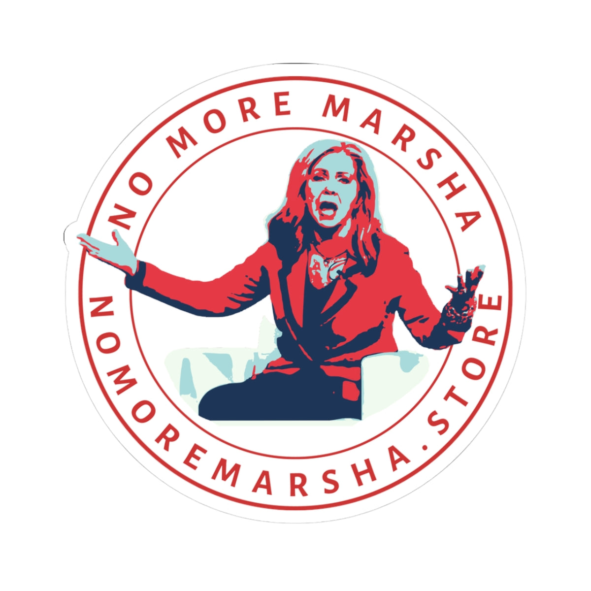 "No More Marsha" Logo Kiss-Cut Sticker | TN 2026 Anti-Marsha Blackburn
