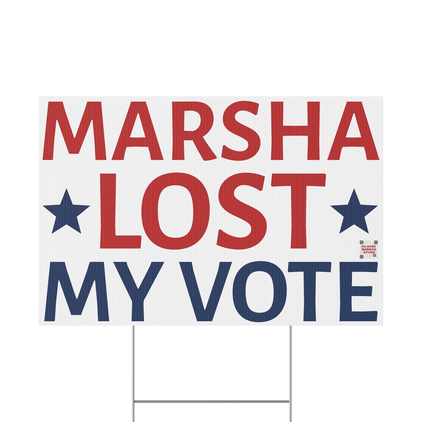 "Marsha Lost My Vote" Yard Sign | Anti-Marsha Blackburn TN 2026 Election