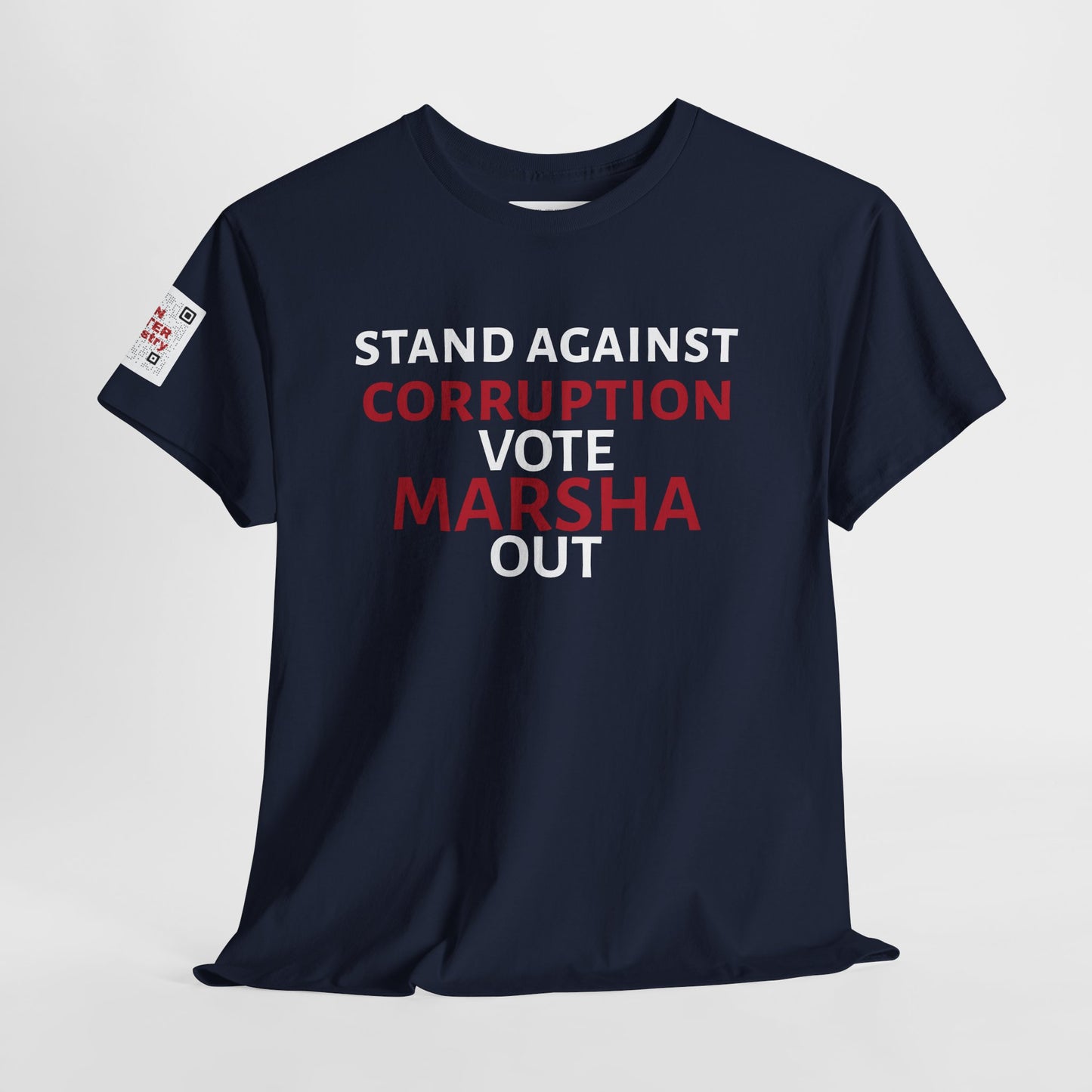 "Stand Against Corruption, Vote Marsha Out" Anti-Marsha Blackburn T-Shirt | TN 2026
