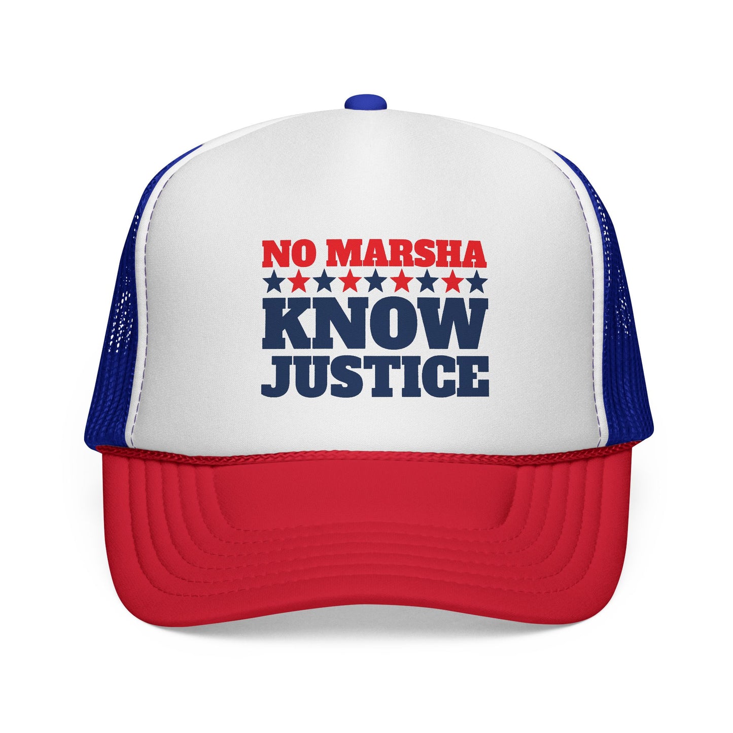 "No Marsha, Know Justice" Trucker Cap | TN 2026 Anti-Marsha Blackburn