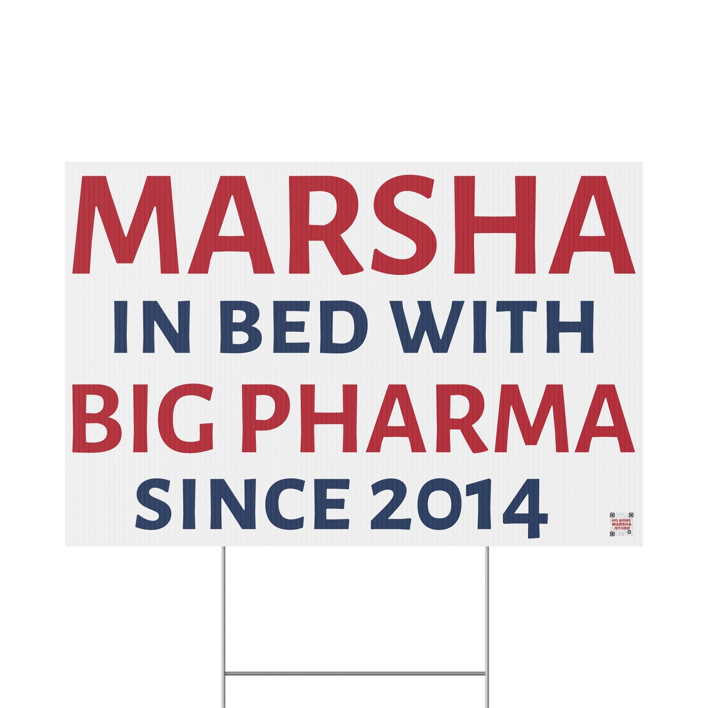 "Marsha in Bed with Big Pharma" Yard Sign | Anti-Marsha Blackburn TN 2026