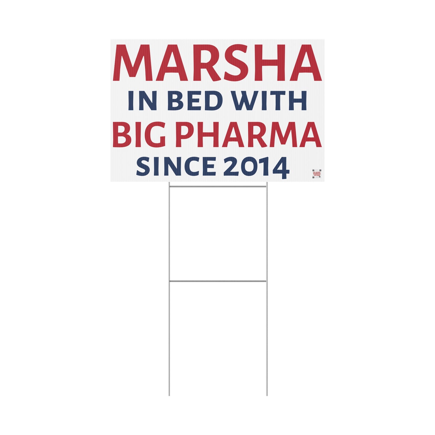 "Marsha in Bed with Big Pharma" Yard Sign | Anti-Marsha Blackburn TN 2026