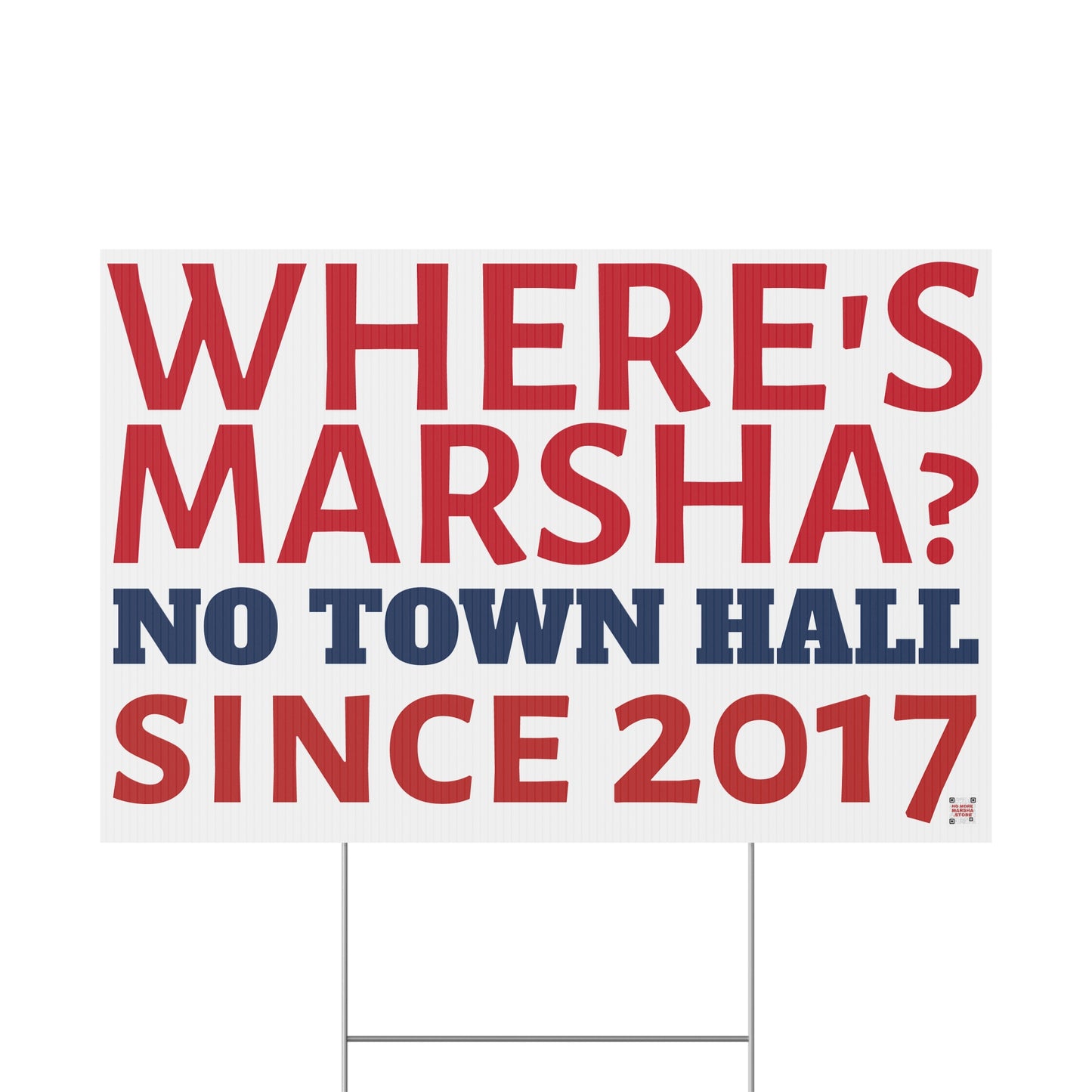 "Where's Marsha? No Town Hall Since 2017" Yard Sign | Anti-Marsha Blackburn TN 2026