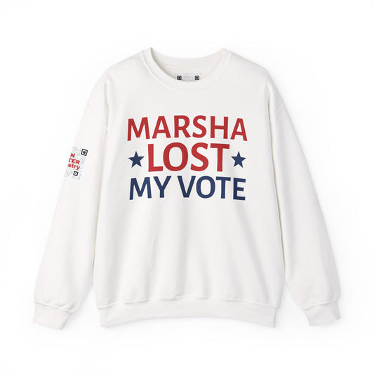 "Marsha Lost My Vote" Anti-Marsha Blackburn Sweatshirt | TN Governor Election 2026