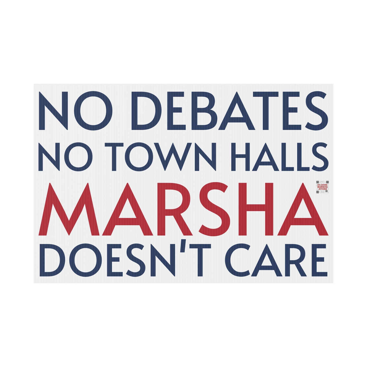 "No Debates, No Town Halls" Yard Sign | Anti-Marsha Blackburn TN 2026