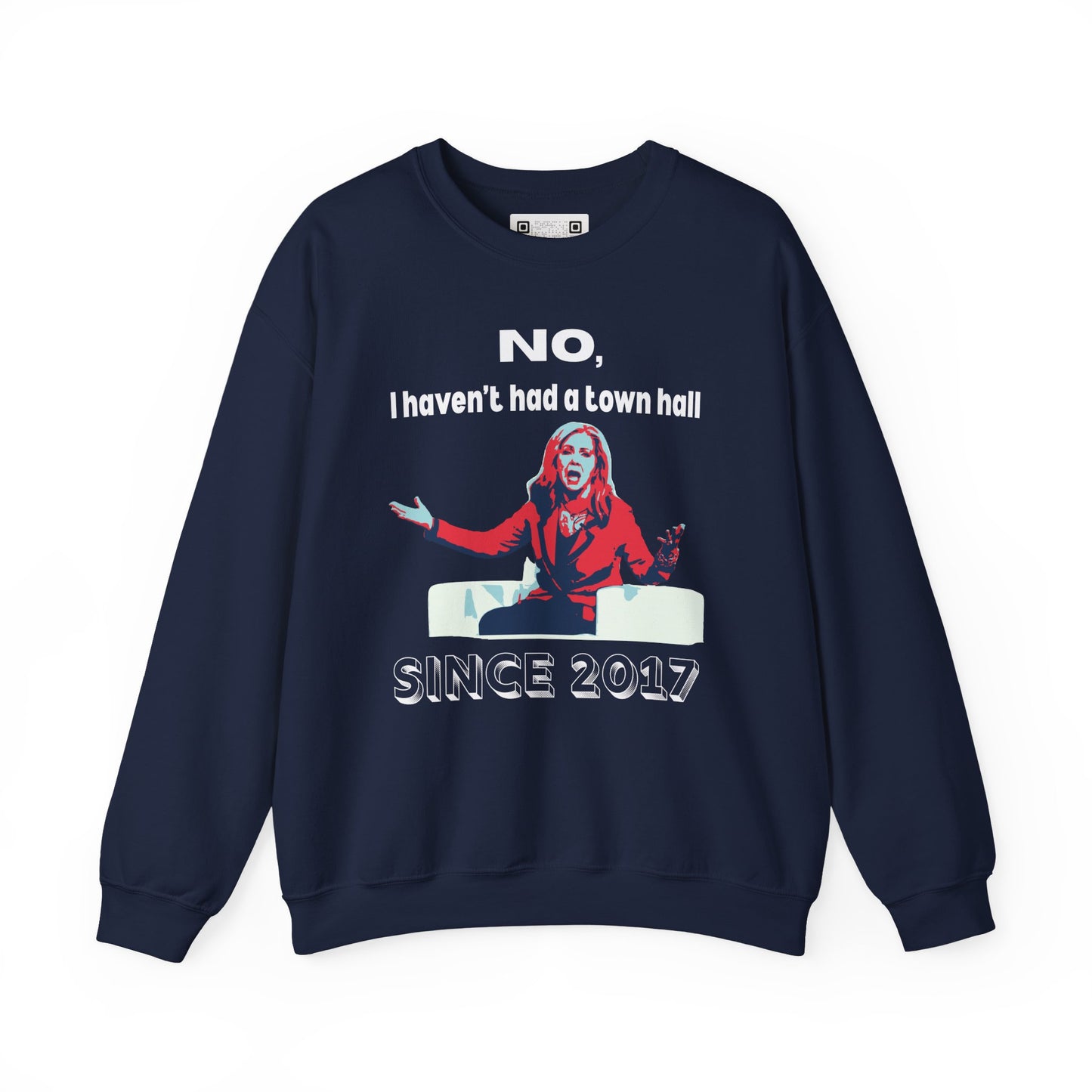 Navy Blue sweatshirt with a Marsha Blackburn graphic design and white text.