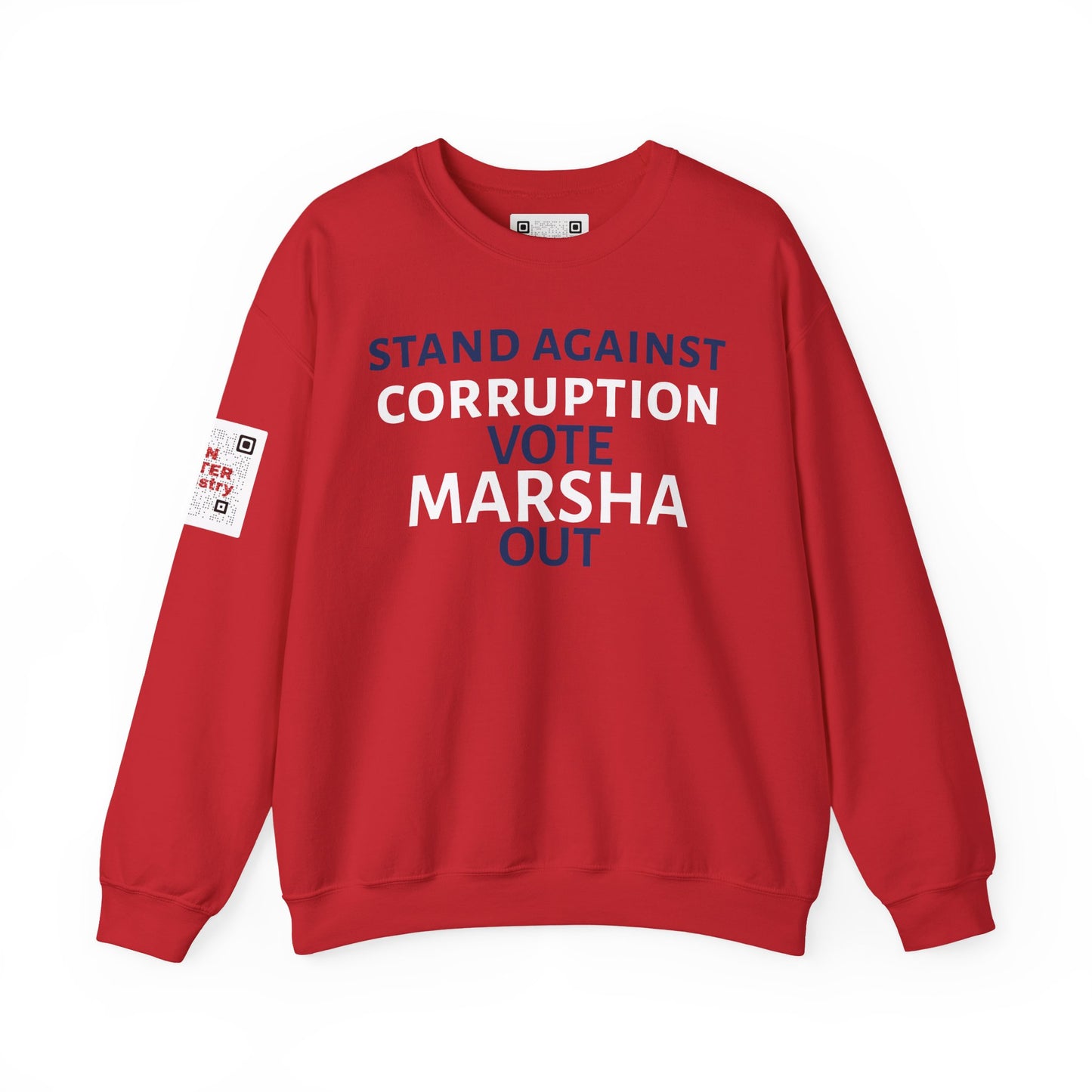 "Stand Against Corruption, Vote Marsha Out" Anti-Marsha Blackburn Sweatshirt | TN 2026