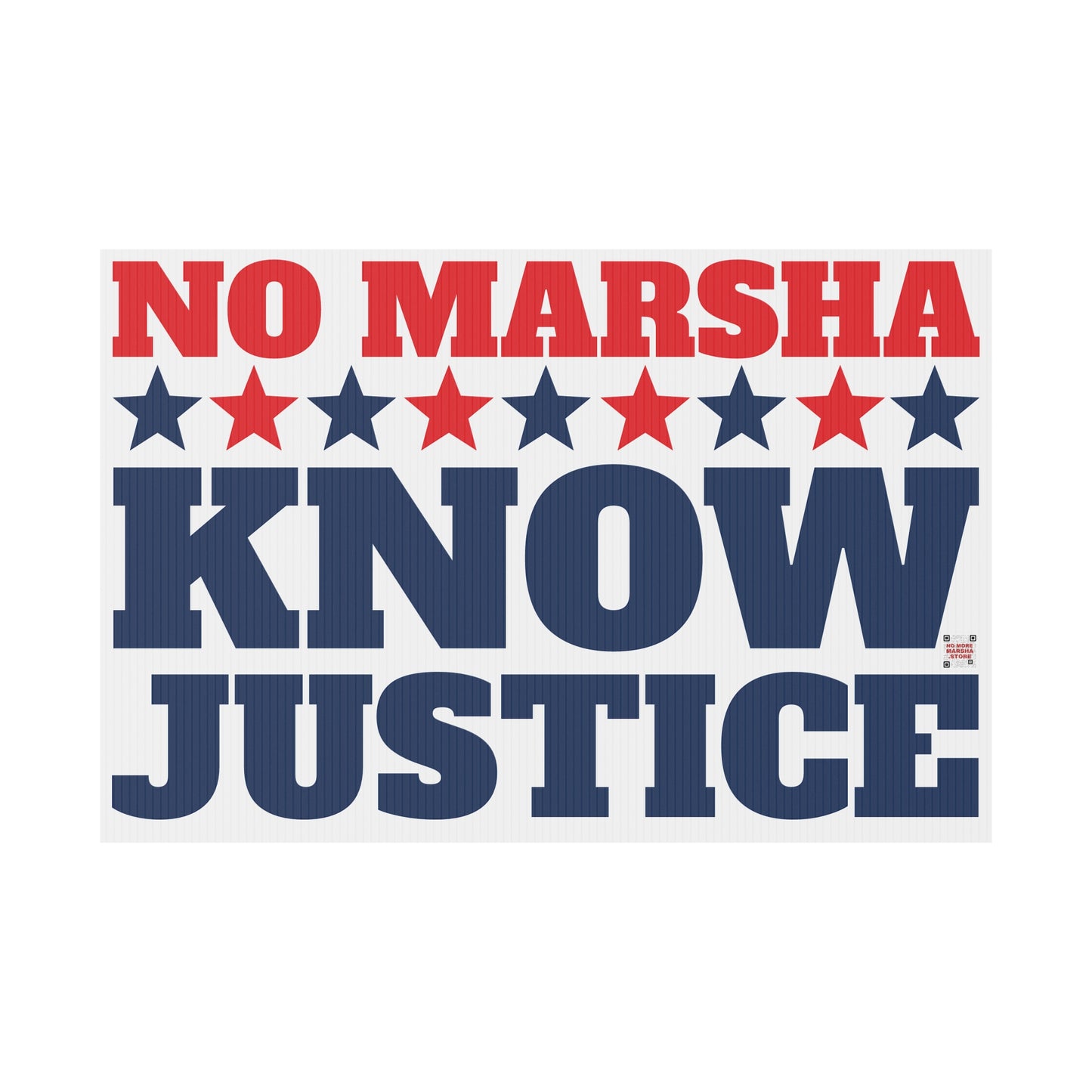 "No Marsha, Know Justice" Yard Sign | Anti-Marsha Blackburn TN 2026 Election
